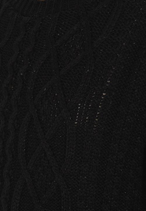 Rebel Republic - Cable Knit Jersey with Lurex Black