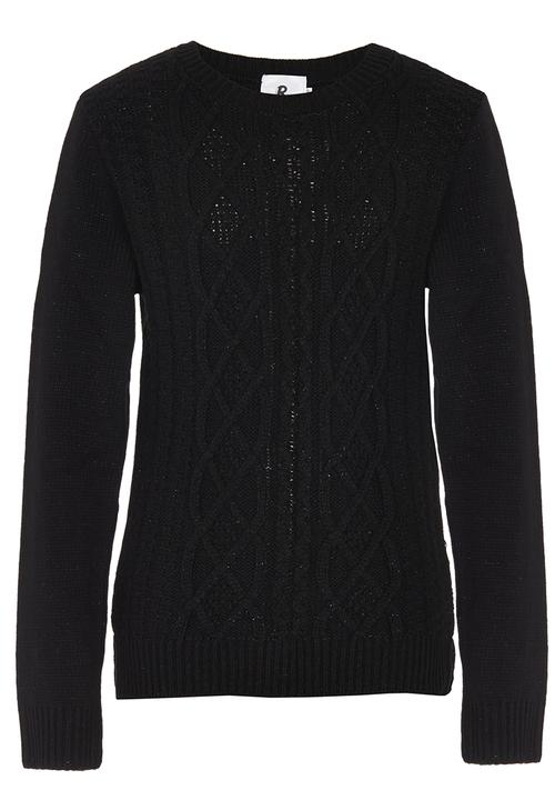 Rebel Republic - Cable Knit Jersey with Lurex Black