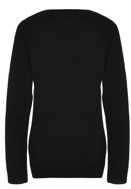 Rebel Republic - Cable Knit Jersey with Lurex Black