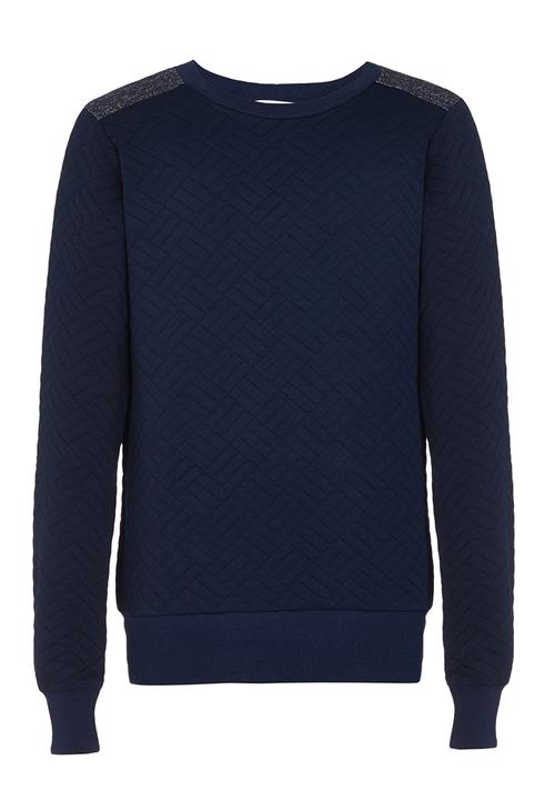 Rebel Republic - Quilted Fleece Sweater Navy