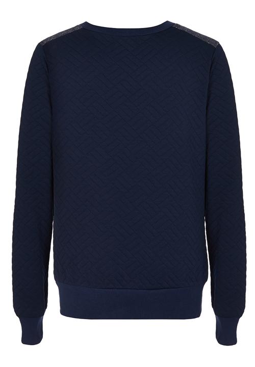 Rebel Republic - Quilted Fleece Sweater Navy