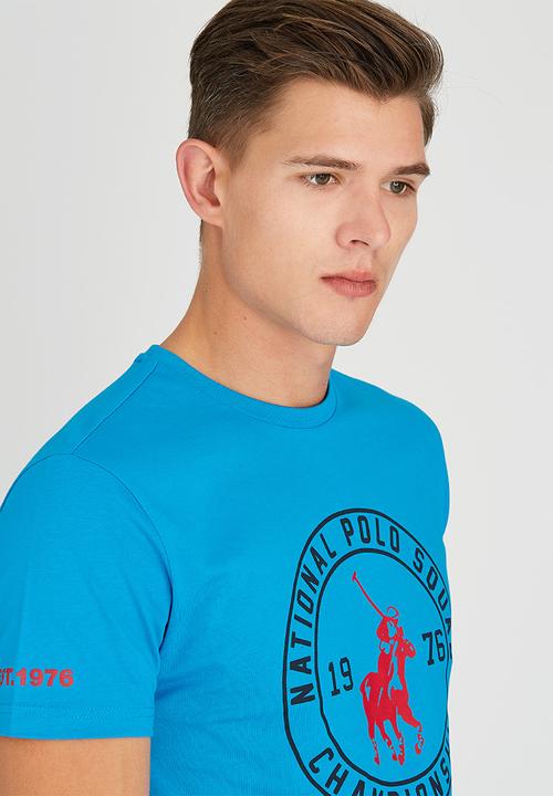 POLO - Classic Circle Print Crew-Neck T-Shirt Blue