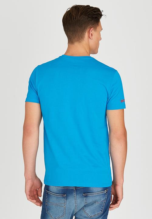 POLO - Classic Circle Print Crew-Neck T-Shirt Blue