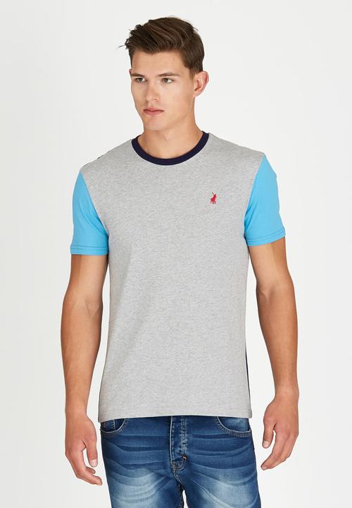 POLO - Classic Colour Block Crew-Neck T-Shirt Grey