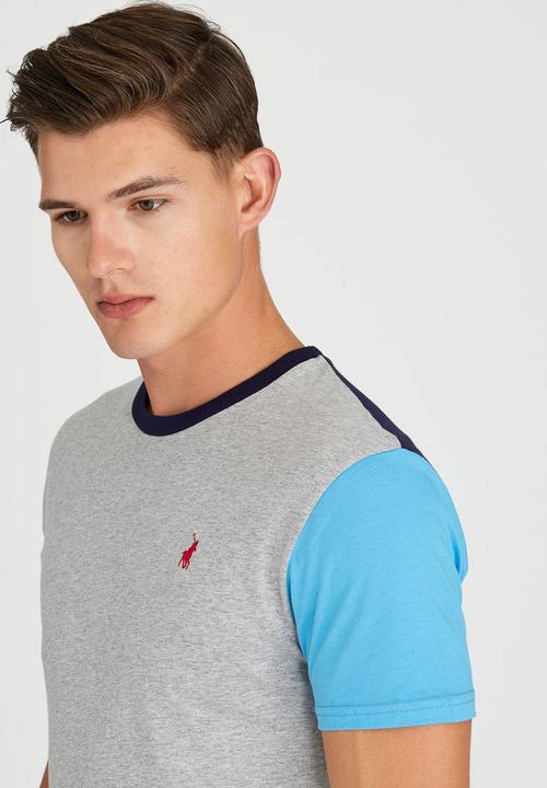 POLO - Classic Colour Block Crew-Neck T-Shirt Grey