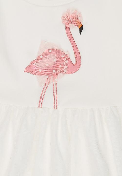 Pop Candy - Flamingo Dress White