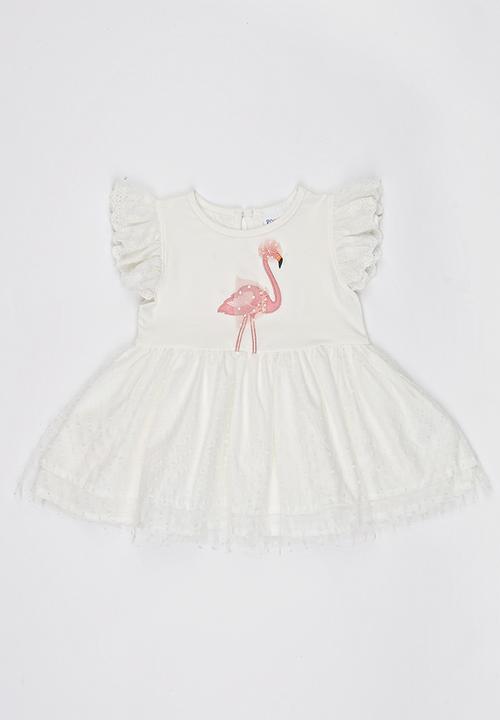 Pop Candy - Flamingo Dress White