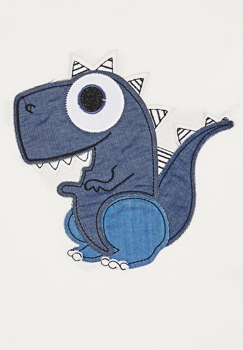 Pop Candy - Printed Dinosour  Tee White