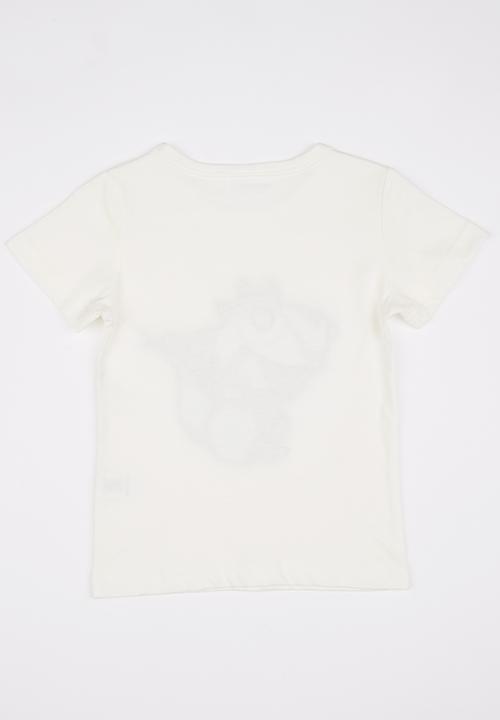 Pop Candy - Printed Dinosour  Tee White