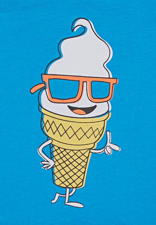 Pop Candy - Boys  Printed  Tee Mid Blue