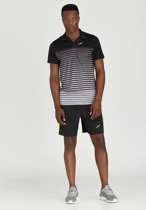 Lithe - Sublimated Stripe Golfshirt Black