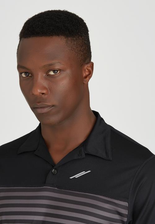 Lithe - Sublimated Stripe Golfshirt Black