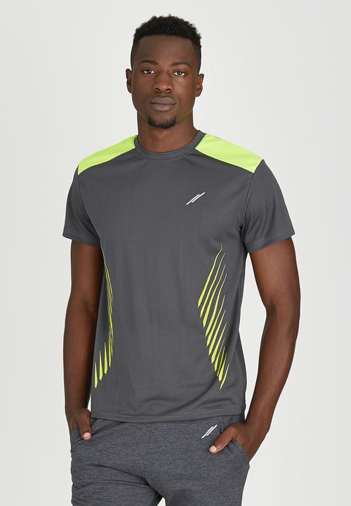 Lithe - Moisture Management Tee Grey and Yellow