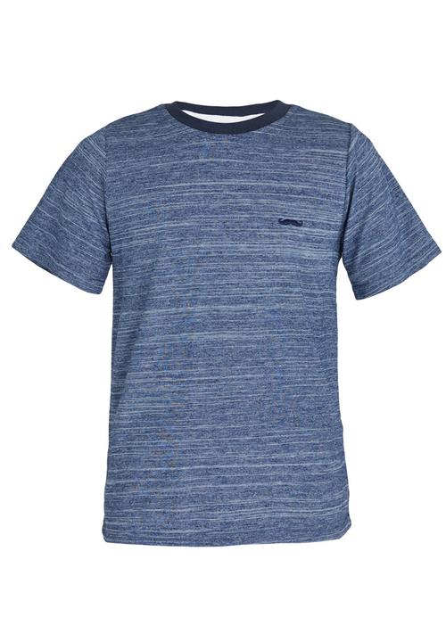 Rebel Republic - T-shirt with Mustache Embroidery Navy