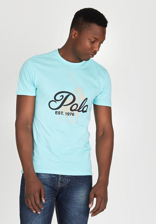 POLO - Classic Dual Print Crew-Neck T-Shirt Blue