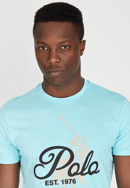 POLO - Classic Dual Print Crew-Neck T-Shirt Blue