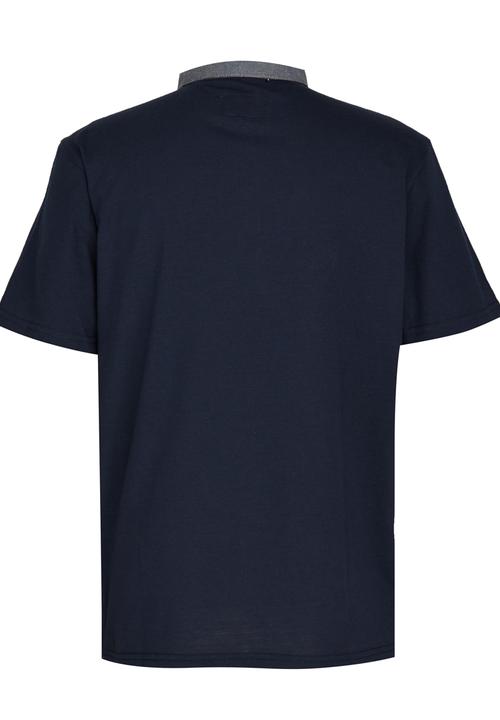 Retro Fire - Boys Mandarin Collar Tee Navy