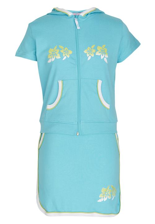 Pop Candy - Girls Top And Skirt Set Mid Blue