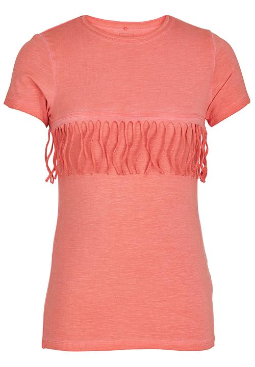 Name It - Tee With Fringing  Coral
