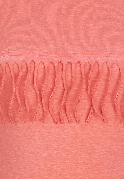 Name It - Tee With Fringing  Coral