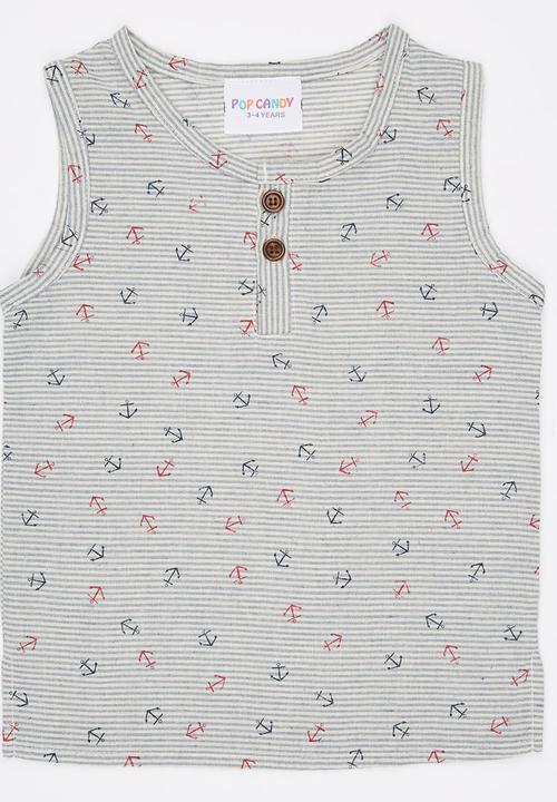 Pop Candy - Sleeveless Vest  Grey