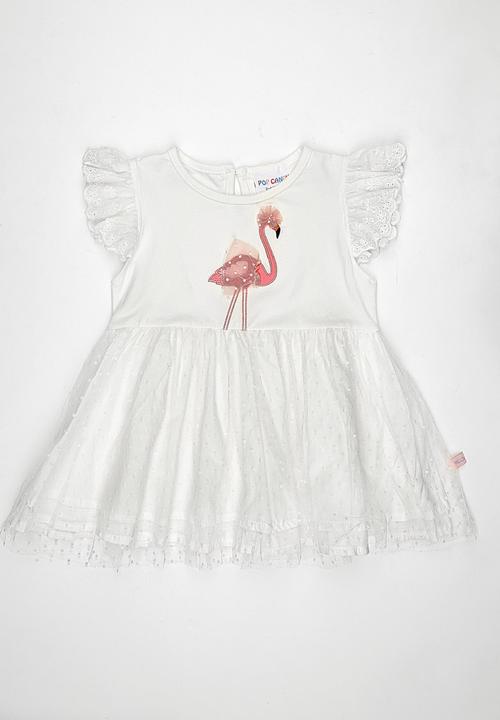 Pop Candy - Flamingo Dress White