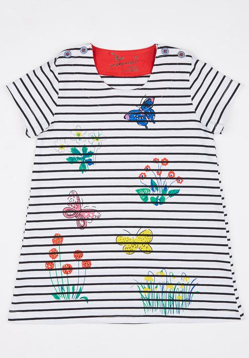 Pop Candy - Printed Stripe Butterfly Dress Multi-colour
