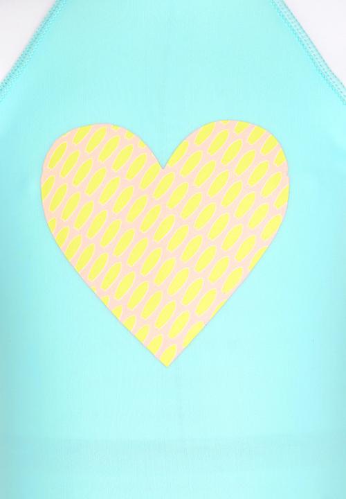 Sun Kids - I Heart Surfing  Rash Vest Mid Green