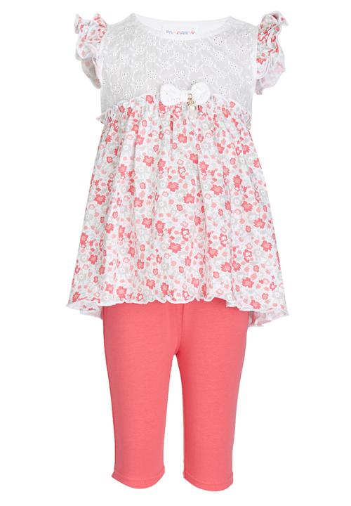Pop Candy - Printed Dress And Pant Set Multi-colour