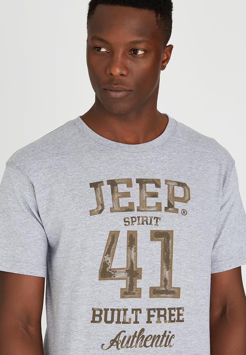JEEP - Short Sleeve Printed T-Shirt Grey