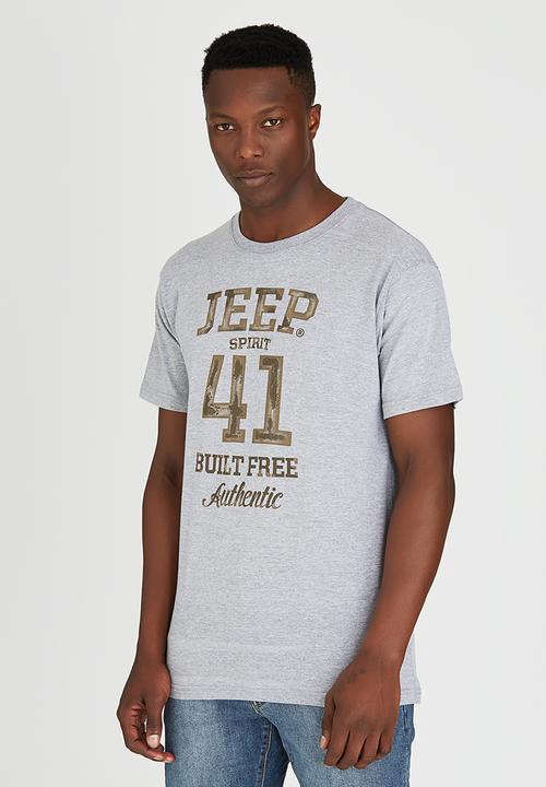 JEEP - Short Sleeve Printed T-Shirt Grey