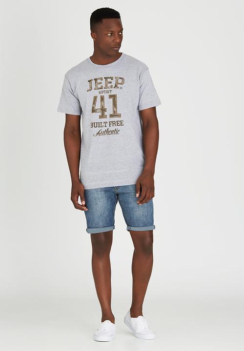 JEEP - Short Sleeve Printed T-Shirt Grey