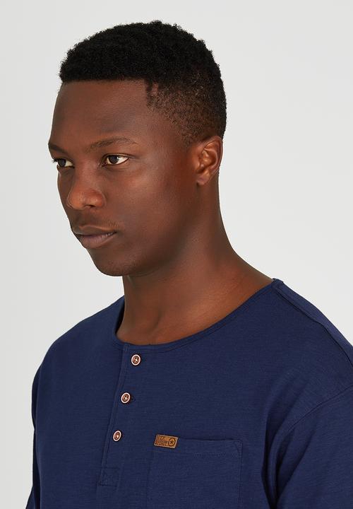 JEEP - Short Sleeve Henley T-Shirt Navy