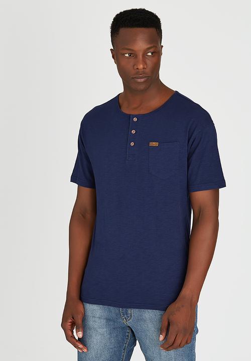 JEEP - Short Sleeve Henley T-Shirt Navy