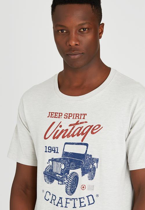JEEP - Short Sleeve Printed T-Shirt Black and Grey
