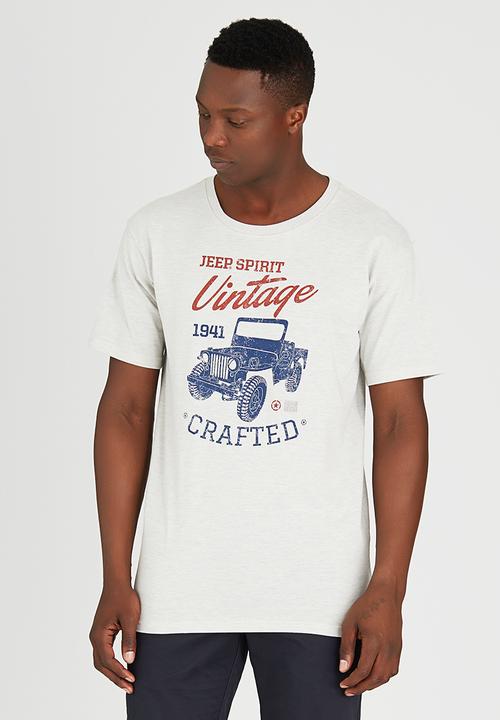 JEEP - Short Sleeve Printed T-Shirt Black and Grey