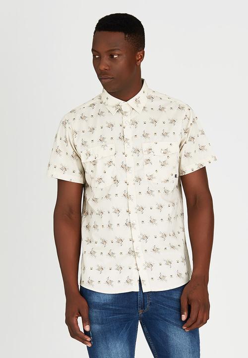 Brixton - Wayne Short Sleeve Woven Shirt Cream