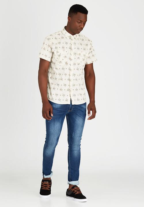 Brixton - Wayne Short Sleeve Woven Shirt Cream