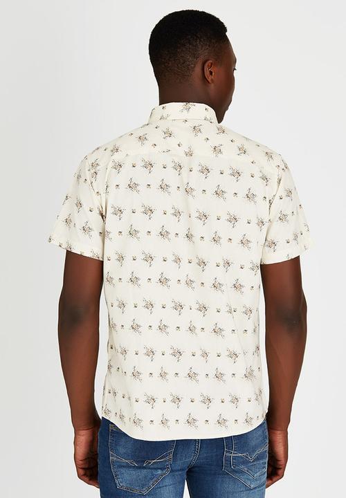 Brixton - Wayne Short Sleeve Woven Shirt Cream