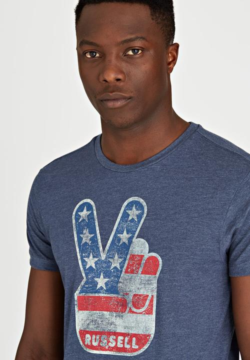 Russell Athletic - Crew Neck T-Shirt Blue