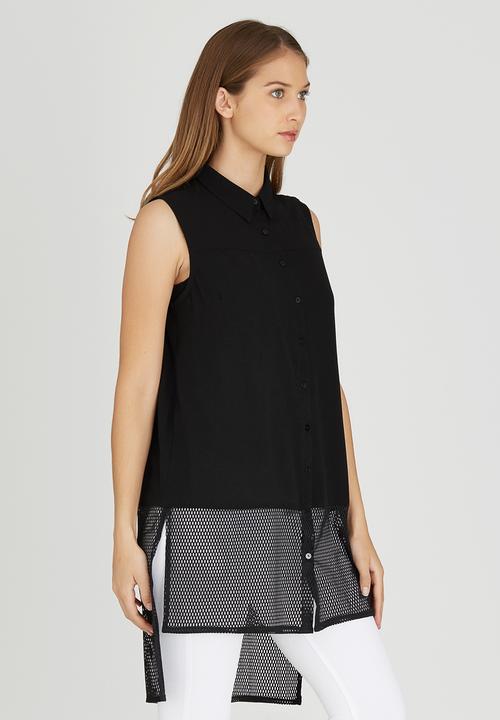 Brave Soul - Longline Sleeveless Shirt Black