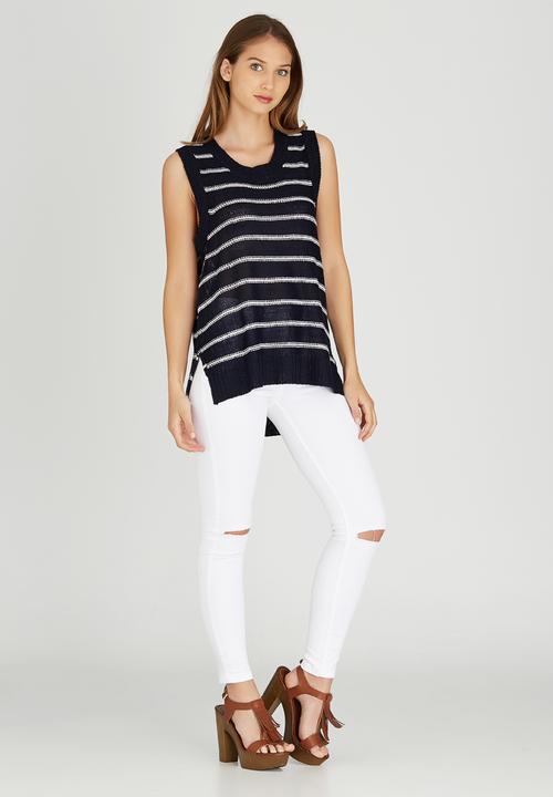 Brave Soul - Nautical Knit Tank Navy