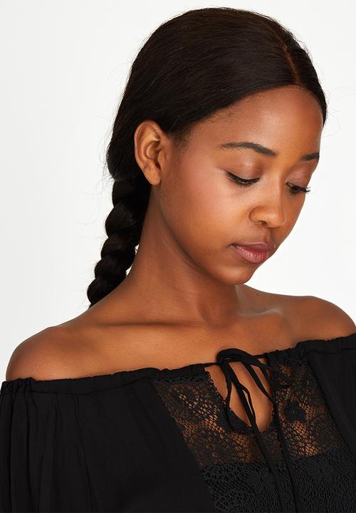 Slick - Mae Lace Inset Tunic Black