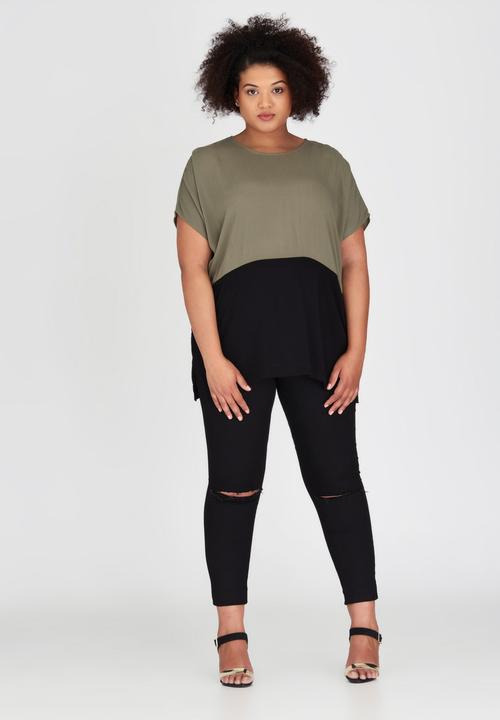 ME - Carmen Box T-shirt Khaki Green