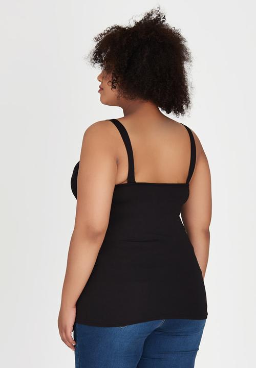 edit Plus - Wide Strap Cami Black