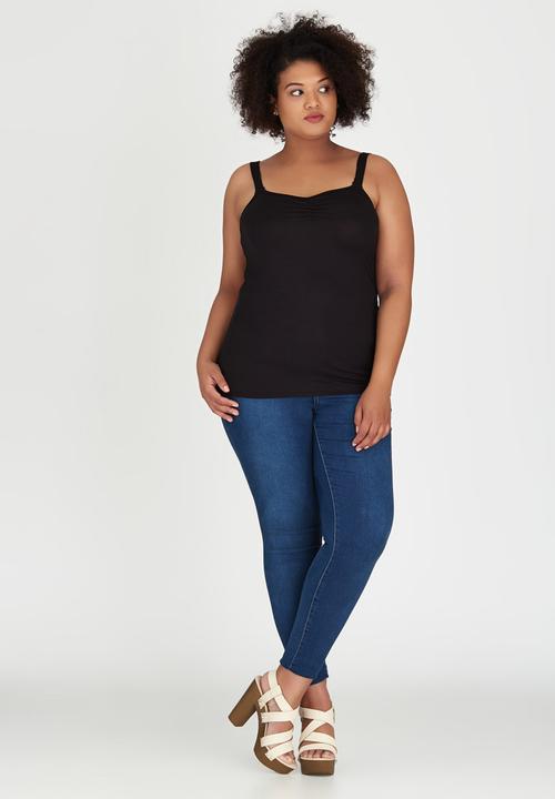 edit Plus - Wide Strap Cami Black
