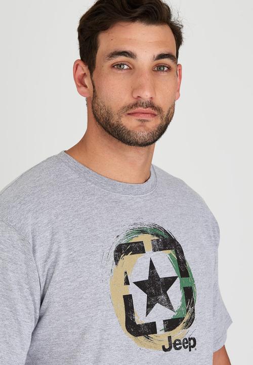 JEEP - Short Sleeve Printed T-Shirt Grey