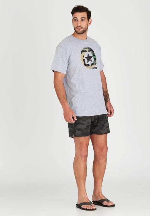 JEEP - Short Sleeve Printed T-Shirt Grey