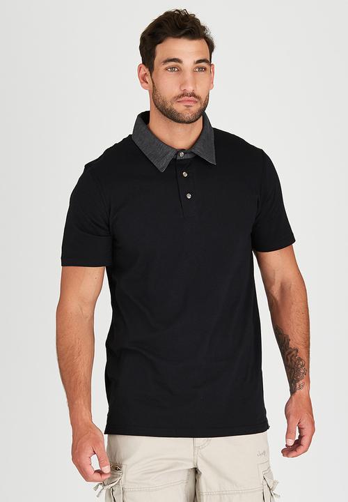 JEEP - Short Sleeve Yarn Dyed Golfer Black