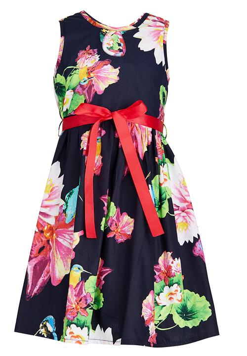 Pop Candy - Stripe Floral  Printed  Dress Multi-colour